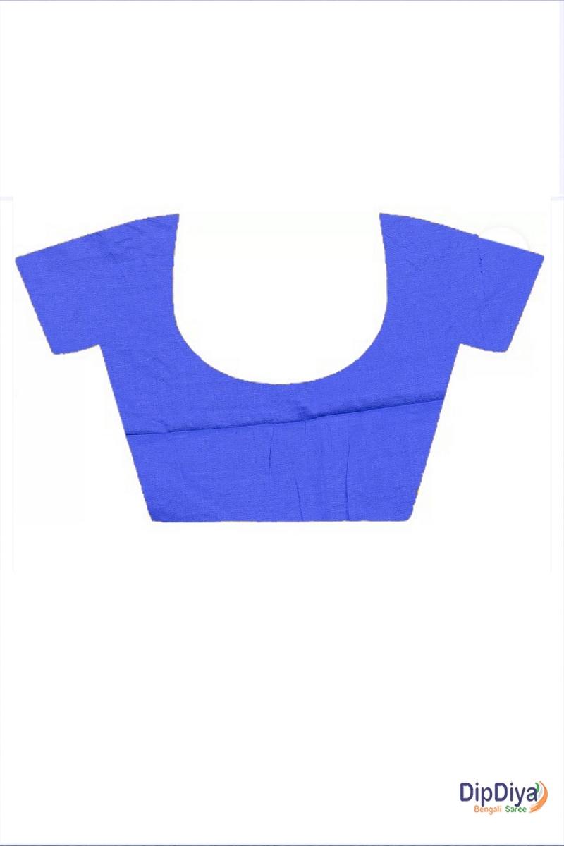 Blue Cotton Blended Paraya Embroidery Handloom saree (302)